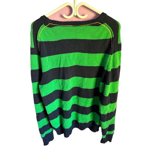 american eagle outfitters vintage fit black green striped sweatshirt - Picture 2 of 3